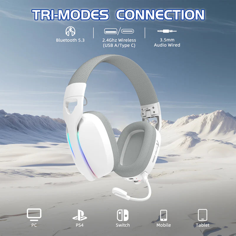 ATTACK SHARK L90 Foldable RGB Ultra-Light Tri-Mode Gaming Headset