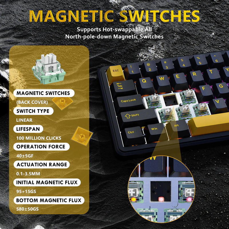 keyboard Gaming Attack shark x65 HE Magnetic Switch Starry Black