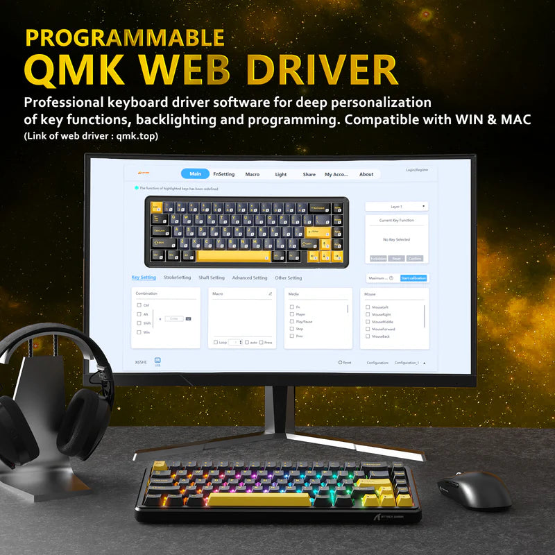 keyboard Gaming Attack shark x65 HE Magnetic Switch Starry Black