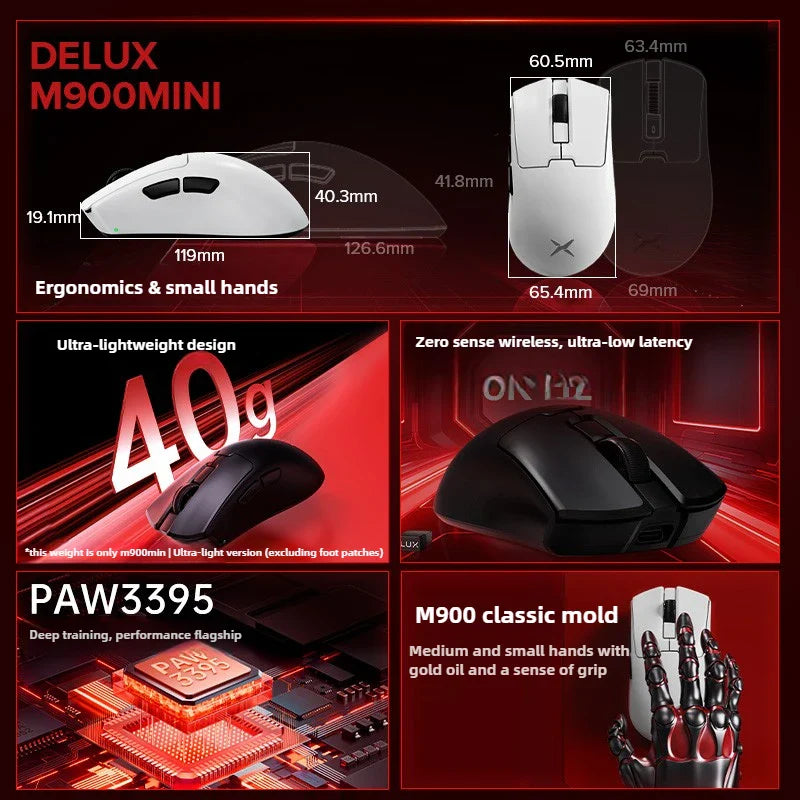 DELUX M900mini PRO Wireless Gaming Mouse 8K