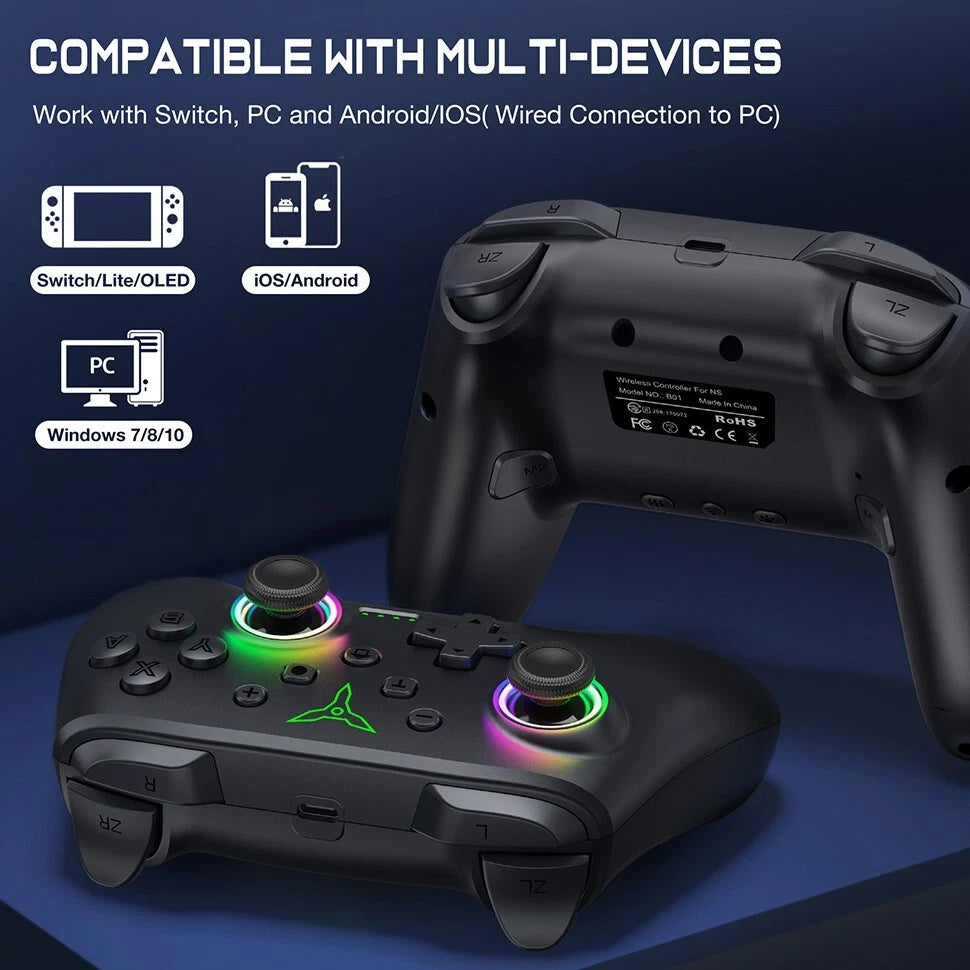 Dinofire Wireless Bluetooth RGB Controller For Nintendo Switch/Lite/OLED/PC